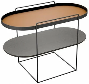 HC28 Cosmo Овальный металлический журнальный столик с вещевым ящиком для гостиной  41c028