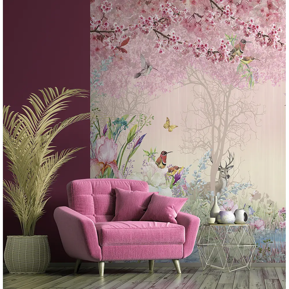 Фотообои Розовый сад флизелиновые 400x270 см L13-190 FBRUSH 3D FLIZART STLM-2204569 - Вид №1