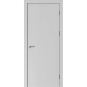 Дверь межкомнатная глухая Николь 90x210 см эмаль цвет серый с замком и без петель