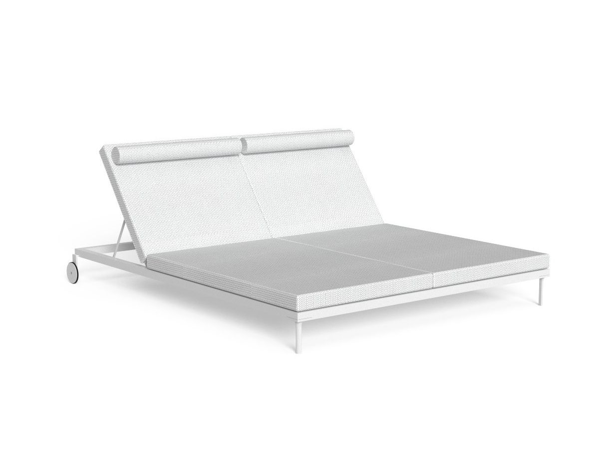 Двуспальная Садовая кровать с откидной спинкой из ткани Talenti CleoSoft-alu ARCH-00129335