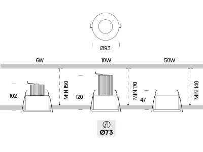 Заливка формы алюминия Сид Downlight ONOK Lighting 265 C ARCH-00132586 - Вид №2