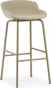604096 Барный стул 75 см, полностью обивочный, стальной песок / основной лен Normann Copenhagen Hyg