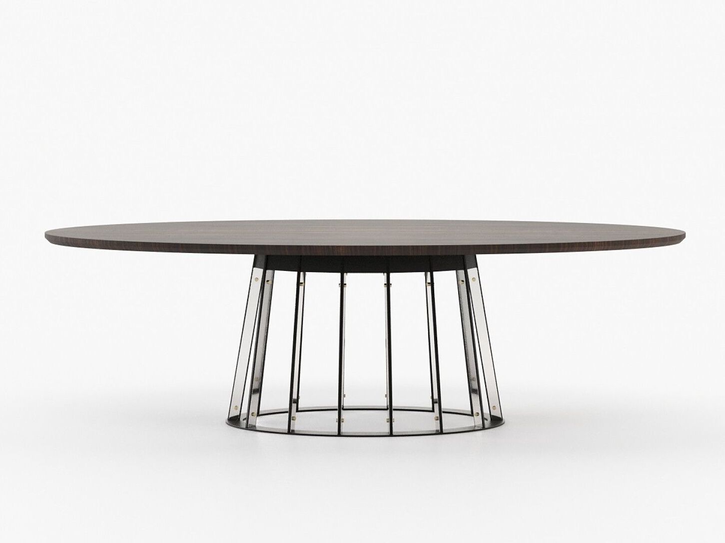 Овальный обеденный стол из нержавеющей стали и дерева Laskasas ANN ARCH-00109917 - Вид №2