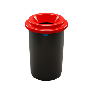 650-04 PLAFOR Контейнер для раздельного сбора отходов черная емкость и красная воронкообразная крышка 50 л. Черный, красная крышка
