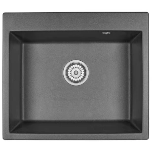 93902428 Врезная мойка Granula 6001 52x60x20 см кварц цвет черный STLM-0605177
