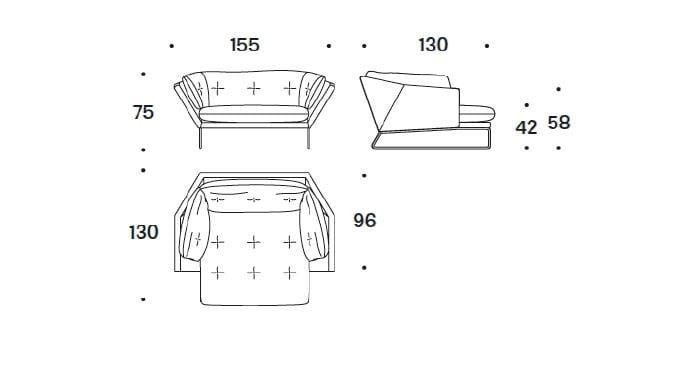 Мягкое кресло для отдыха с подлокотниками Saba Italia Нью-Йорк ARCH-00098404 - Вид №4