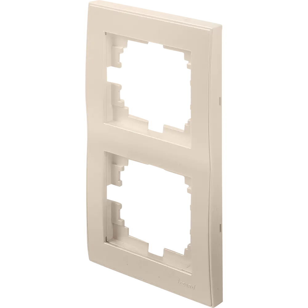 Рамка для розеток и выключателей Lezard Rain вертикальная 2 поста цвет жемчужно-белый STLM-2069325 - Вид №1