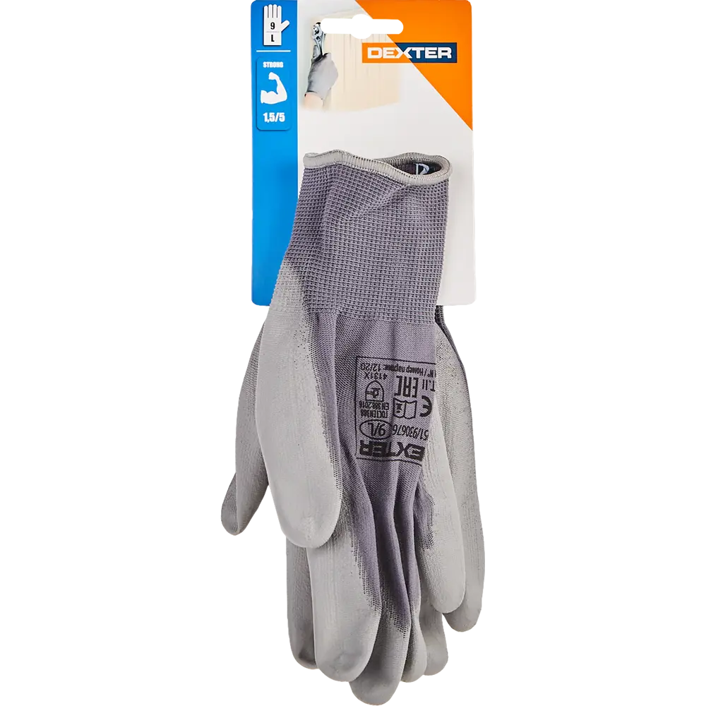 Перчатки нейлоновые с полиуретановым покрытием Dexter размер 9/L STLM-2154993 - Вид №3