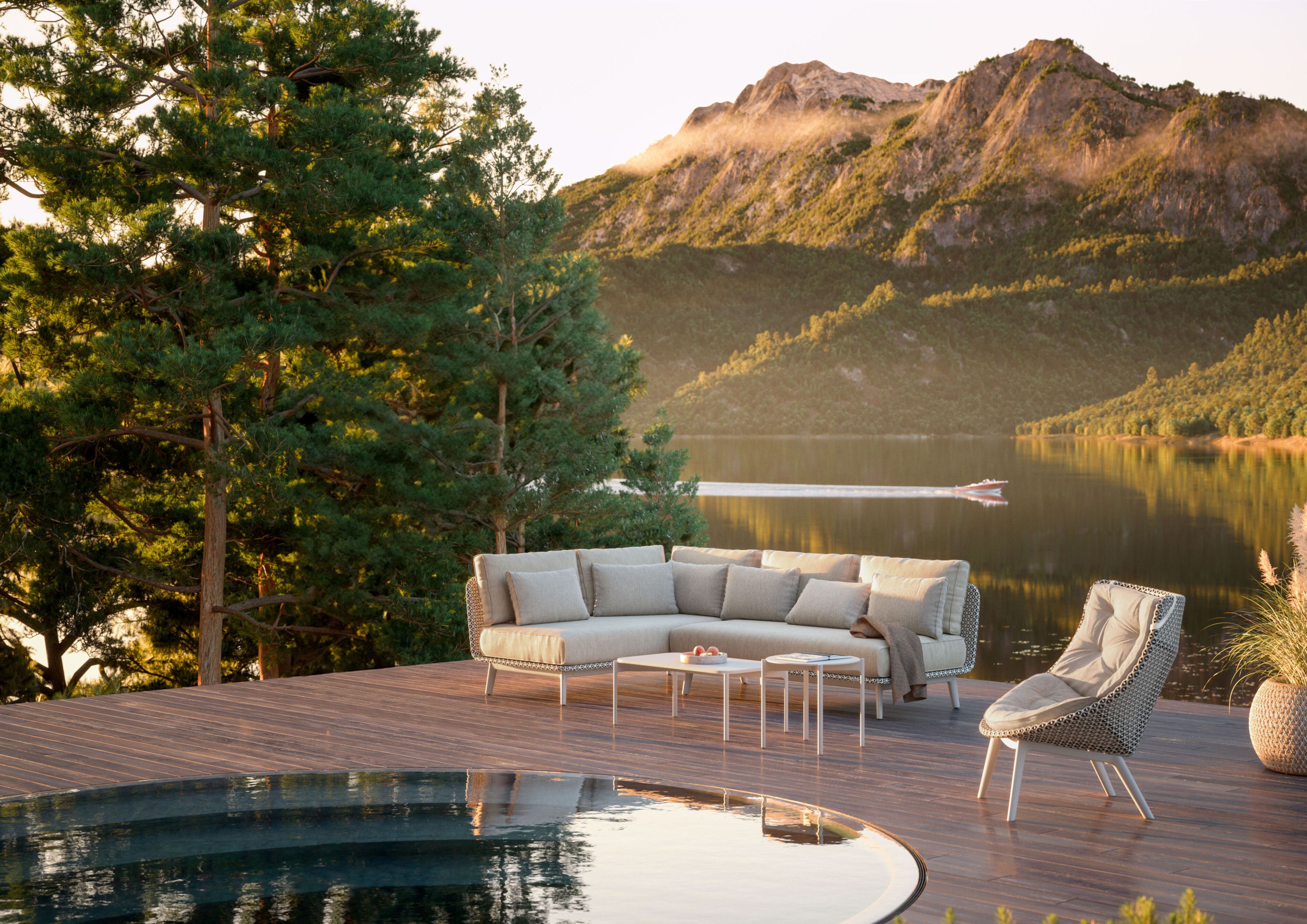 Садовое кресло из синтетического волокна с высокой спинкой DEDON MBRACE ALU ARCH-00042514 - Вид №5