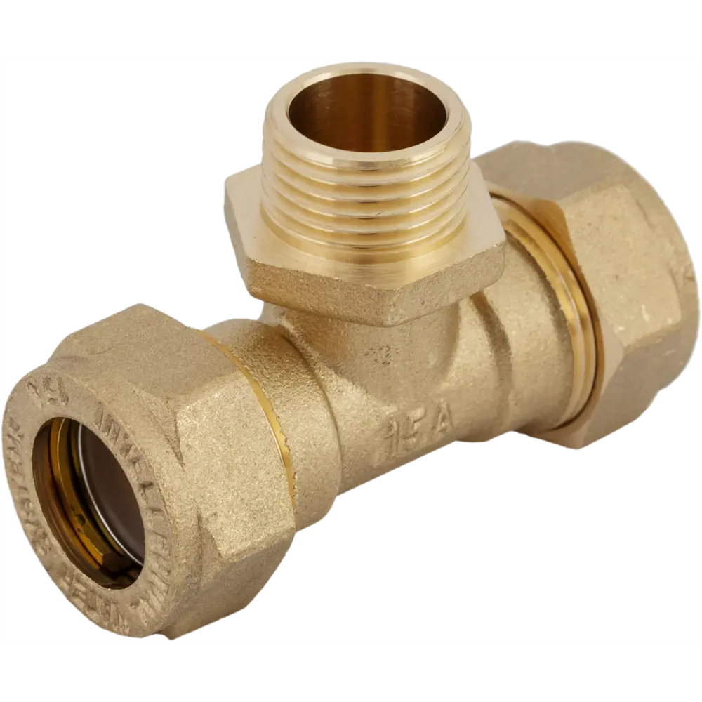 Тройник обжимной Stahlmann 15×1/2″ для гибких труб 82650036 STLM-0032863