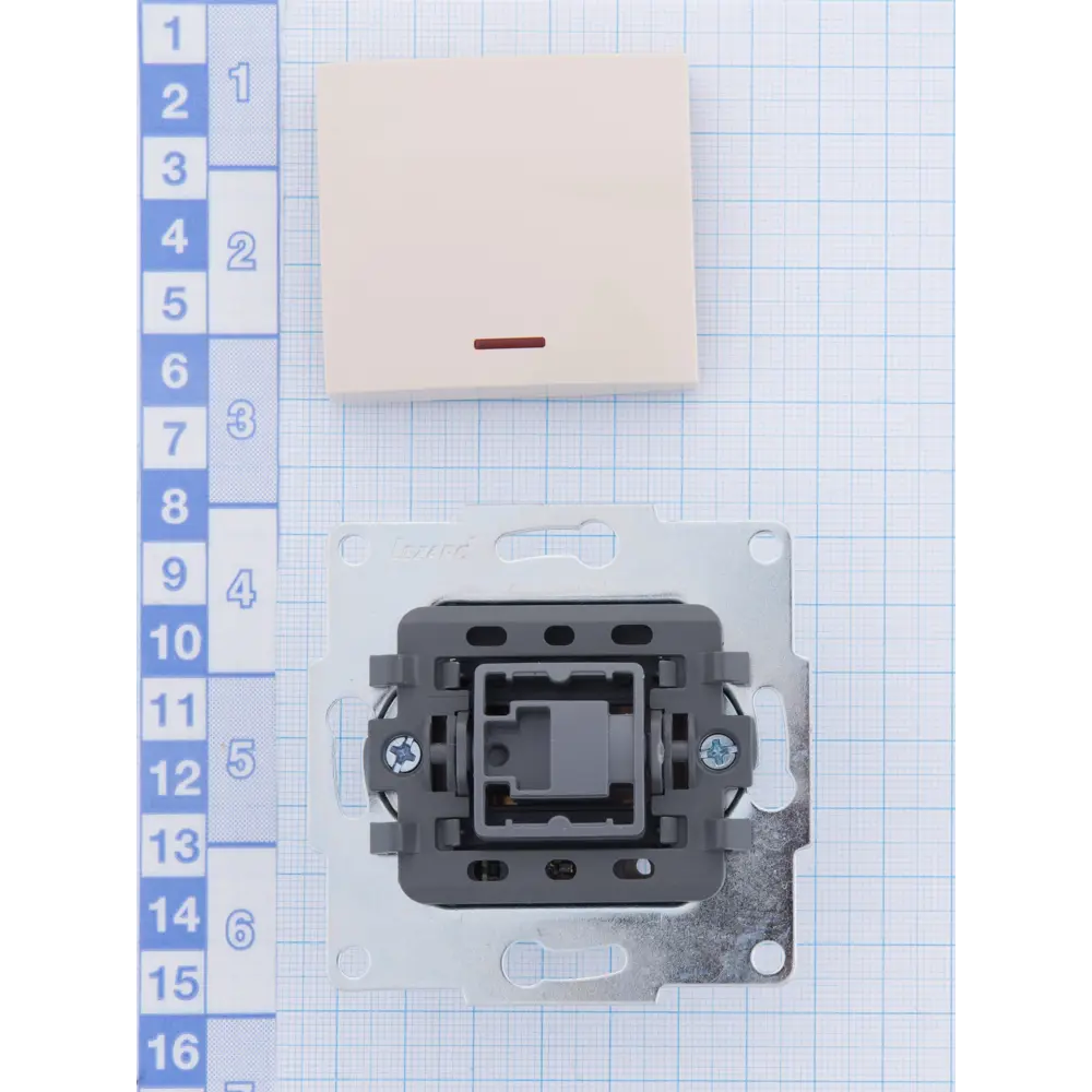 Выключатель Lezard Karina с подсветкой цвет кремовый STLM-2179112 - Вид №6