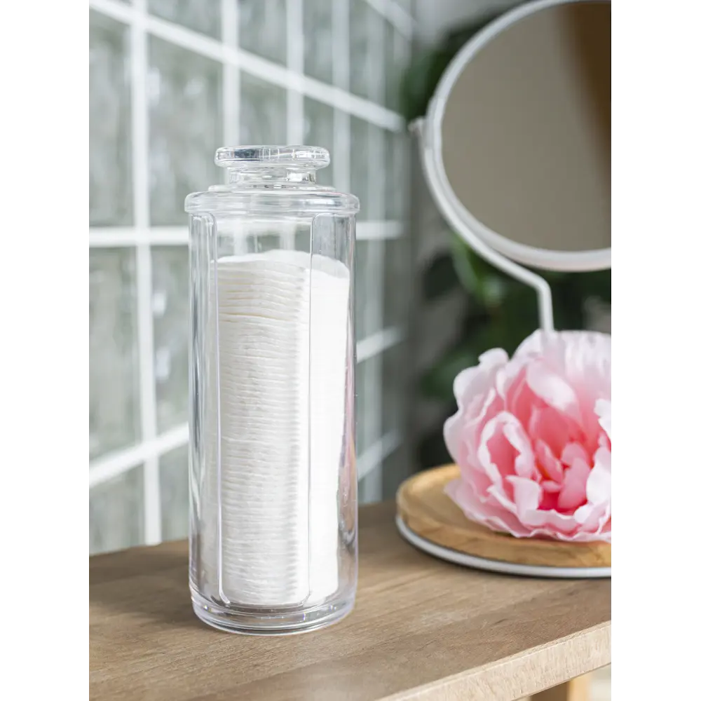 Баночка для ватных дисков «Grande» цвет прозрачный PROFFI HOME STLM-2178182 - Вид №4