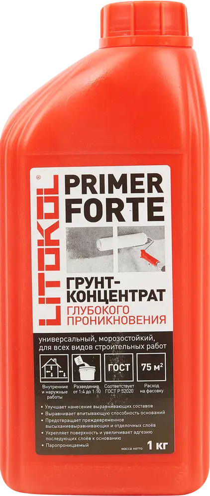 84265658 Грунт-концентрат глубокого проникновения Litokol Primer Forte 1 кг STLM-0047797