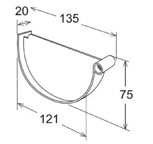 Головка желоба 125 First Corporation First Plast ARCH-00128984 - Вид №2