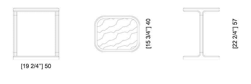 Прямоугольный журнальный столик из ясеня и мраморной столешницы Morelato ARCH-00006513 - Вид №4