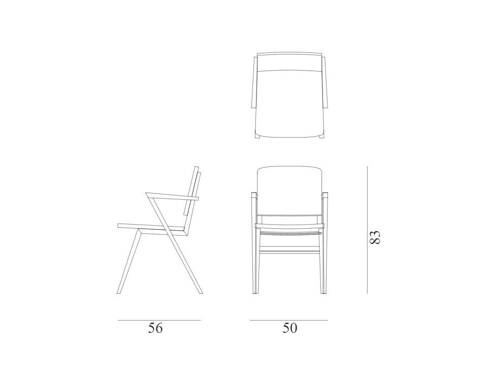 Плетеный стул с подлокотниками Exteta Franco Albini Re-edition ARCH-00060928 - Вид №9