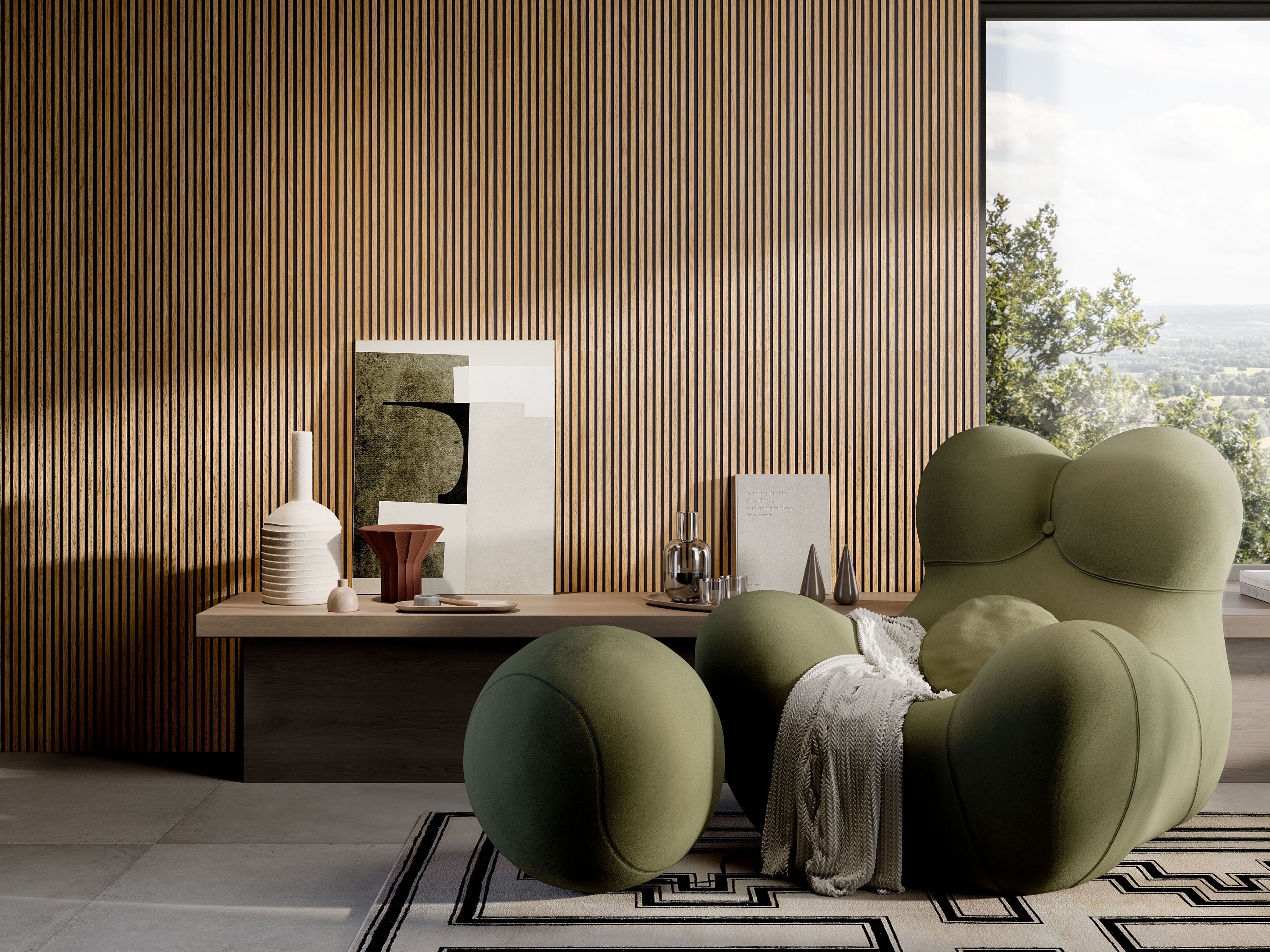 Трехмерная поверхность из глазурованного керамогранита под дерево Ceramica Rondine CANNÈ ARCH-00069049