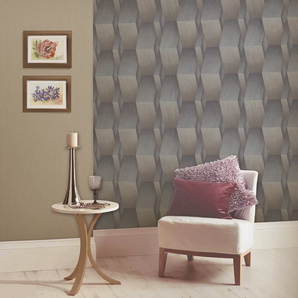 Обои флизелиновые Erismann Fashion for walls серо-коричневые 1.06 м 12036-30 STLM-2167451 - Вид №2