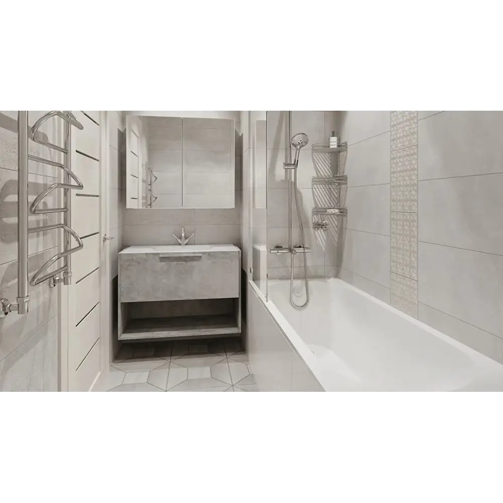 Тумба под раковину универсальная «Дана» 90 см, цвет серый цемент 81975385 STLM-2047299 SANFLOR - Вид №4