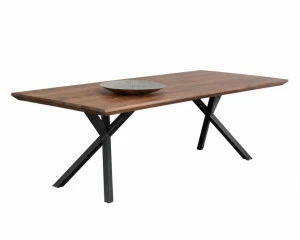 Обеденный стол деревянный на металлических ножках 240 см коричневый Hedge ICON DESIGNE  178130 Коричневый