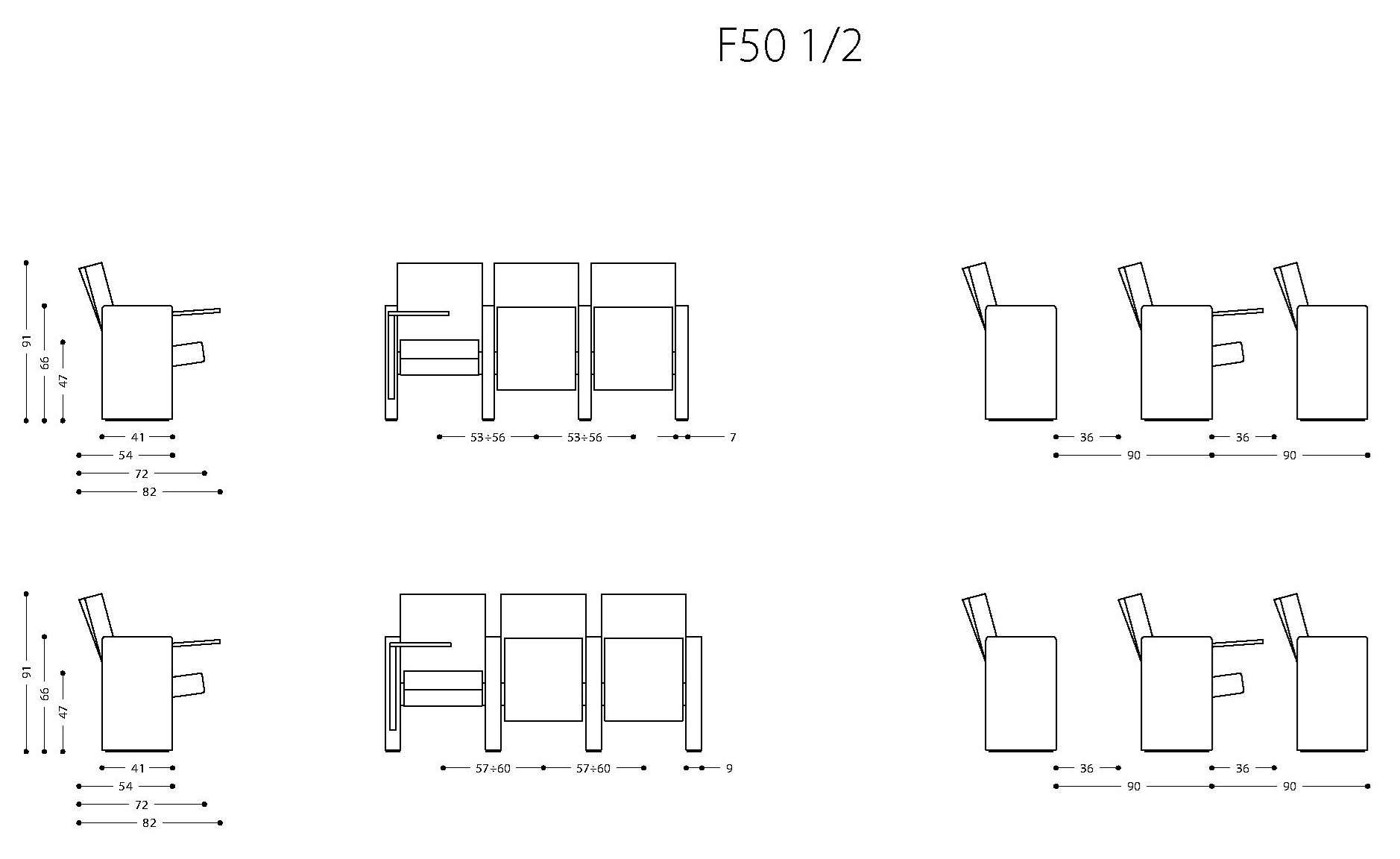 Кресло зрительного зала с регулируемой спинкой LAMM F50 ARCH-00137084 - Вид №12