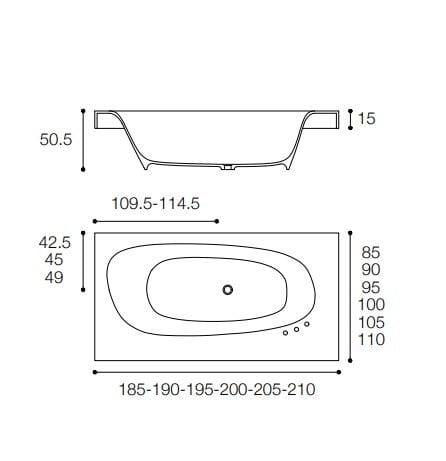Прямоугольная ванна cristalplant® Falper Vascamisura ARCH-00089481 - Вид №2