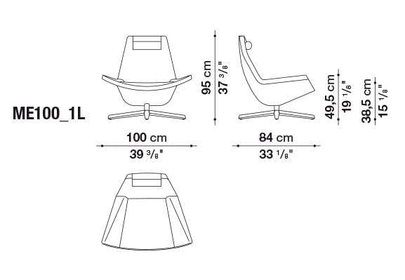 Кожаное кресло с подголовником B&B Italia ARCH-00141931 - Вид №3