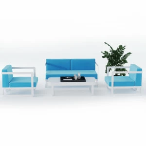 Лаунж зона голубая, кресла, диван и столик на 4 персоны Villino GARDENINI  303665 Голубой