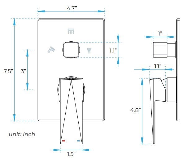 Набор для душа из латуни с душем Fontana Showers FS1068 ARCH-00119388 - Вид №4