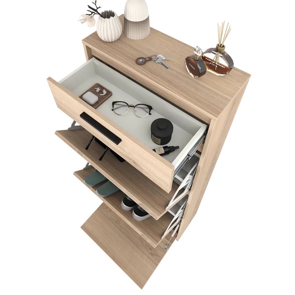 Шкаф для обуви Лион 60x143.5x24 см 3 ящика ЛДСП цвет дуб комано Santreyd STLM-2130643 - Вид №11