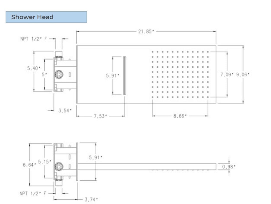 Латунь термостатический смеситель для душа с душем Fontana Showers FS1052 / FS1077 ARCH-00025037 - Вид №9