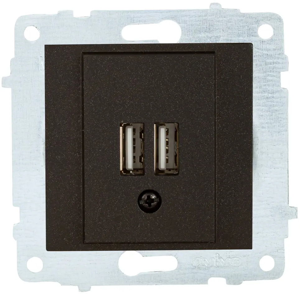 90802094 Розетка USB встраиваемая Ovivo Quantum/Loft/Mina/Grano 600-000317-247 цвет черный STLM-0388868