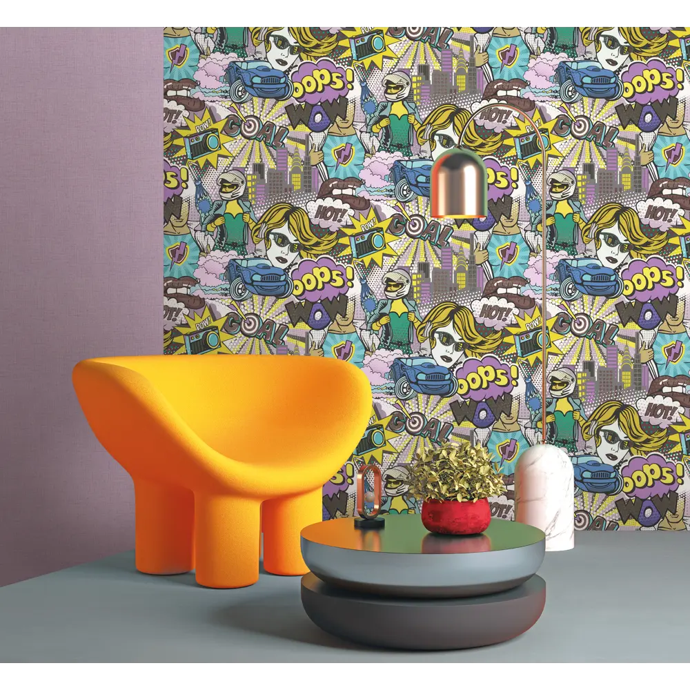 Обои флизелиновые Артекс Поп Арт фиолетовые 1.06 м 10701-04 STLM-2129325 - Вид №3