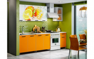 93117 Кухня ЛДСП Рио-1 2000 с фотопечатью Апельсин, манго Миф