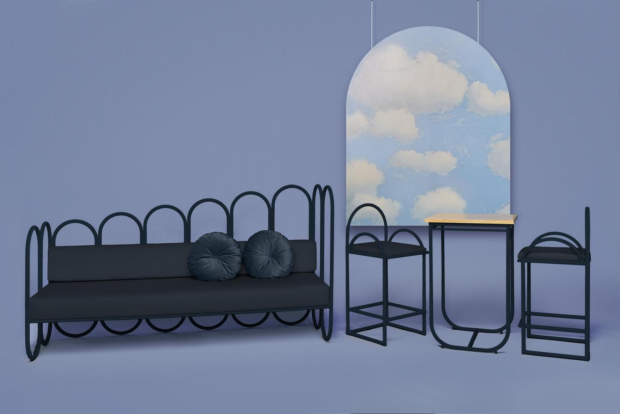 Высокий металлический стул с мягким сиденьем Houtique ARCH-00114337 - Вид №16