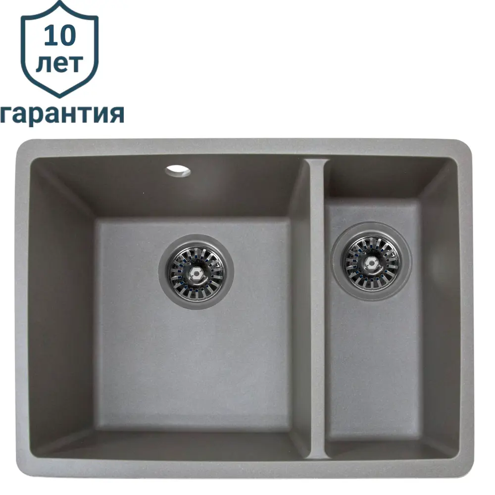 Мойка для кухни под столешницу KONSENSA 42x55 см глубина чаши 20 см кварц цвет серый Lm 55x42 STLM-2043773 - Вид №1