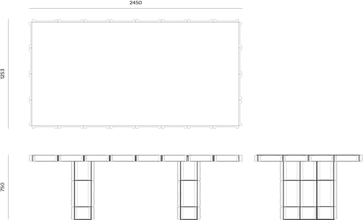 Прямоугольный обеденный стол Cimento® Riva ARCH-00093297 - Вид №8