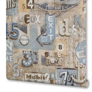 Обои флизелиновые Палитра 1.06х10 м геометрия цвет сине-коричневый 7406-86