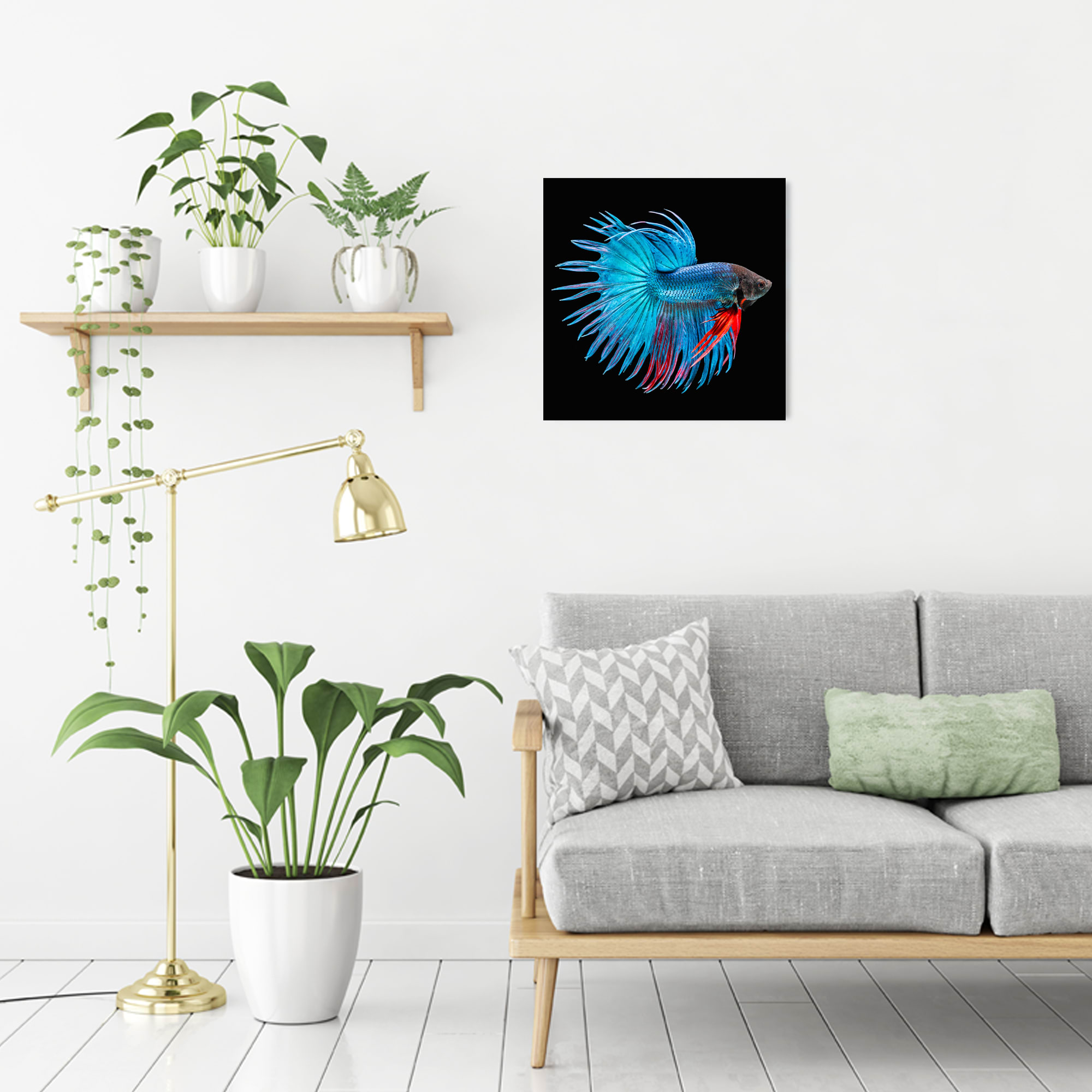 82523502 Картина на стекле «Рыба голубая» 40х40 см Santreyd  - Вид №4