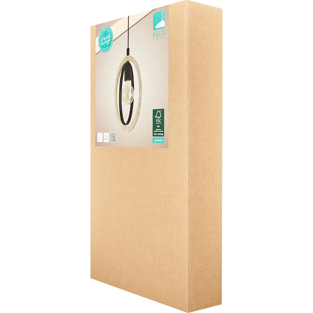 Подвесной светильник деревянный Eglo Basildon E27 60 Вт, цвет коричневый STLM-2136778 - Вид №6