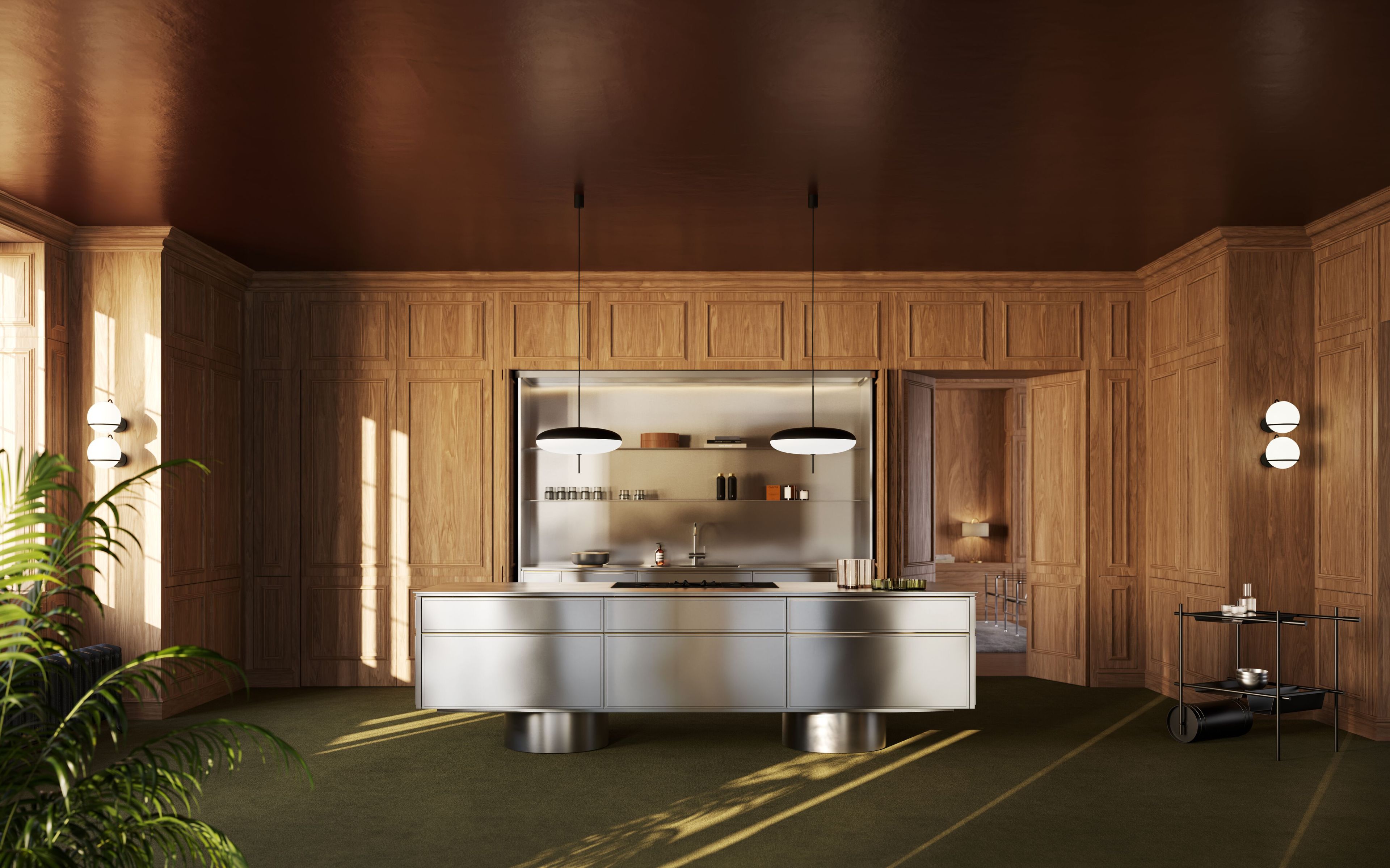 Стальная кухня с островом L'Ottocento VIRTUS ARCH-00041728 - Вид №1