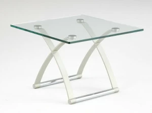 Rolf Benz Квадратный журнальный столик из стали и стекла