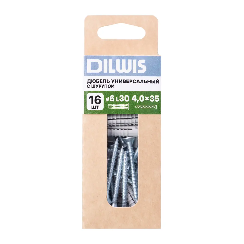 Дюбель универсальный нейлоновый Dilwis 6x30мм 16 шт. в комплекте с шурупом STLM-2100587 - Вид №6