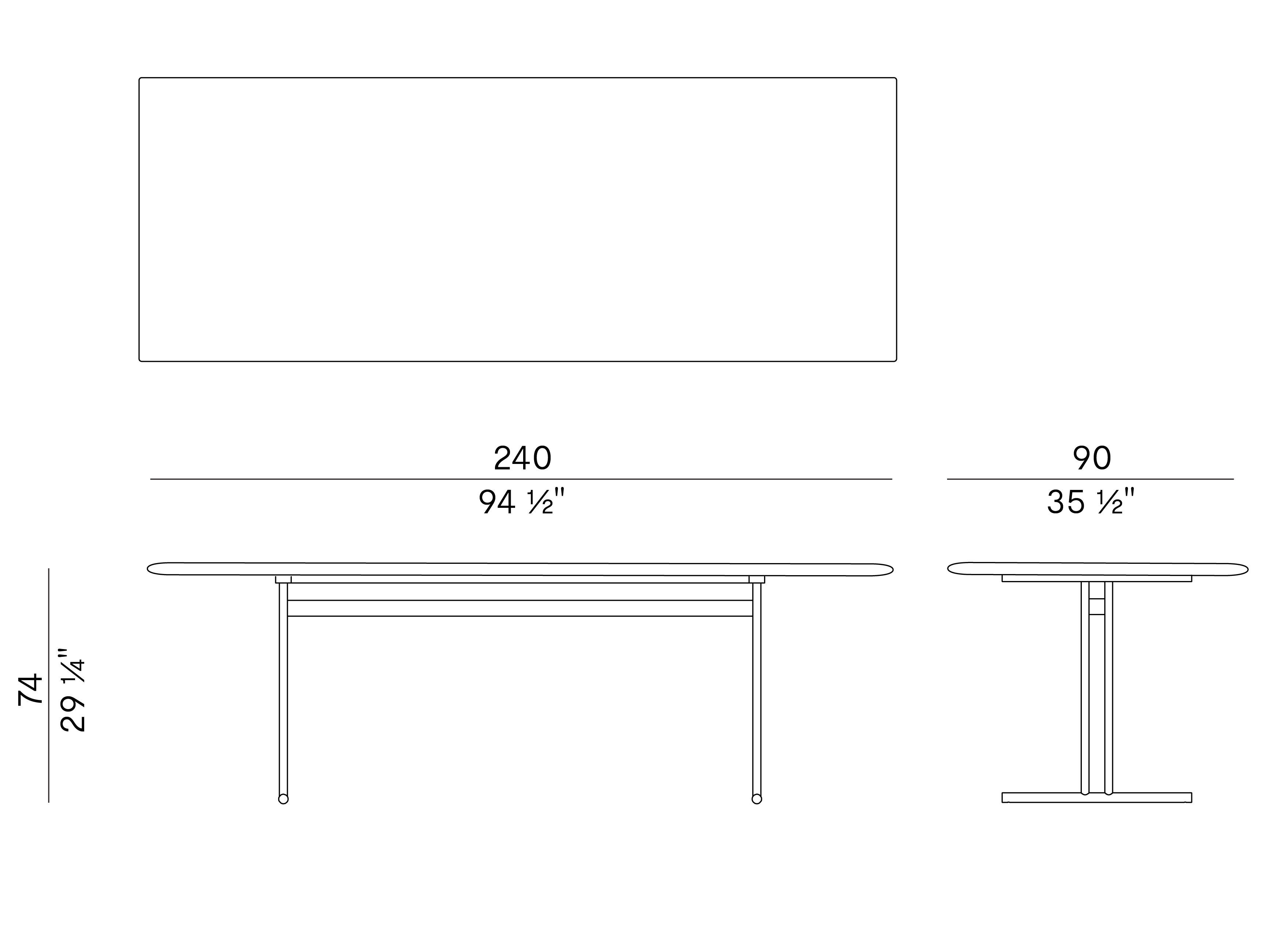 Прямоугольный стол из ясеня и металла Potocco Graphic ARCH-00061422 - Вид №5