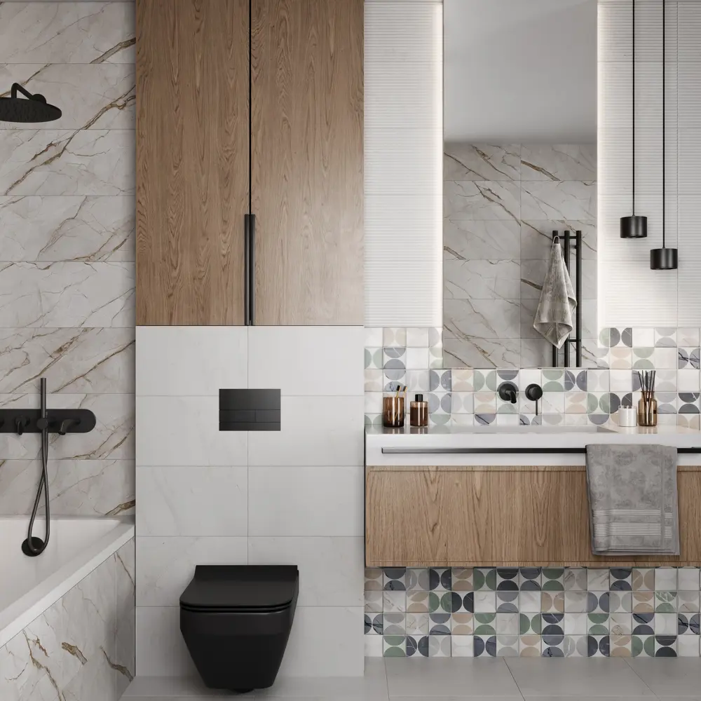 Настенная плитка Gracia Ceramica Time 04 бежевая с мраморным эффектом 25x60 см 89416687 STLM-1578854