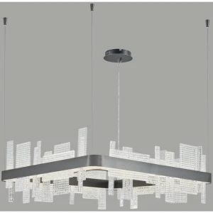 Люстра подвесная светодиодная Wertmark Lotta we461.02.023 49 м² теплый белый (желтый) свет цвет черный