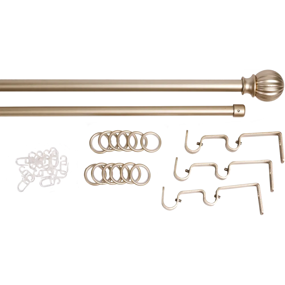 Карниз двухрядный раздвижной Inspire Шар 160-300 см цвет матовая сталь STLM-2088088 - Вид №1