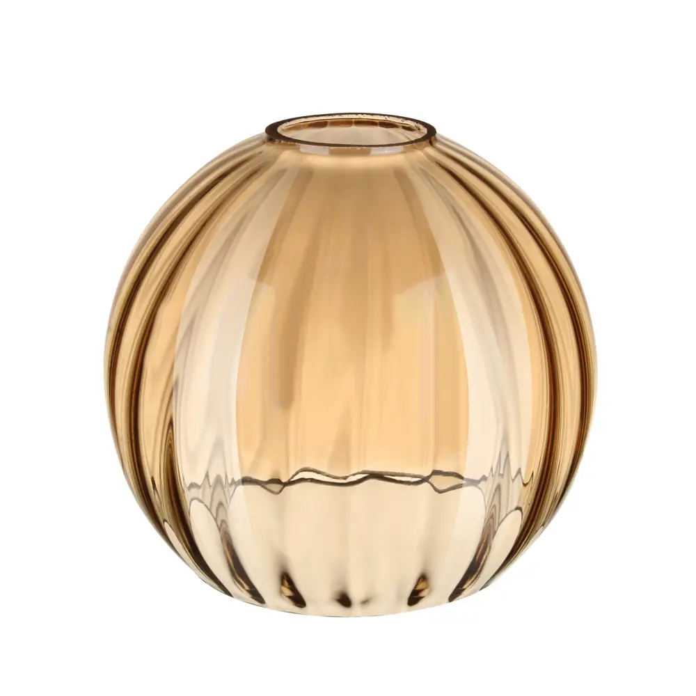 Плафон для подвесного светильника «Арбуз» E27 стеклянный, цвет янтарный ЛАБОРАТОРИЯ СВЕТА "33 ИДЕИ" STLM-2146695