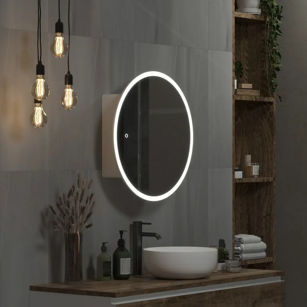 Santreyd Time — зеркальный шкаф с подсветкой для ванной 70×70 см 85104658 Time White LED STLM-0058813 - Вид №8