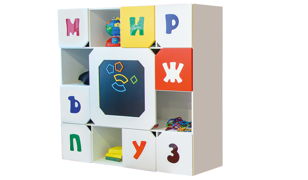 Шкаф детский с магнитной доской "Абвгдейка" МАНДАРИН АБВГДЕЙКА 178606 Разноцветный Santreyd  - Вид №1